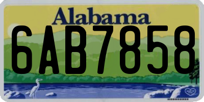 AL license plate 6AB7858