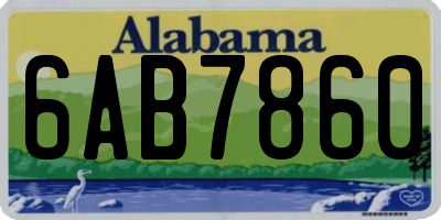 AL license plate 6AB7860