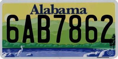 AL license plate 6AB7862