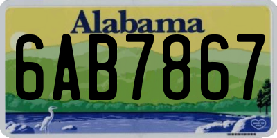 AL license plate 6AB7867