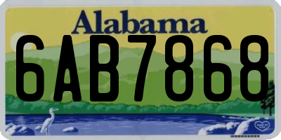 AL license plate 6AB7868