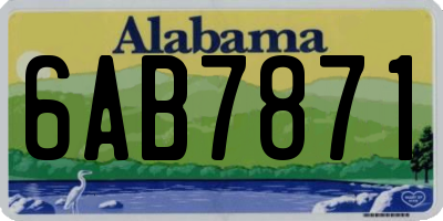 AL license plate 6AB7871