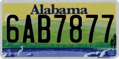 AL license plate 6AB7877