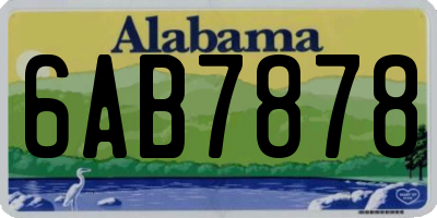 AL license plate 6AB7878