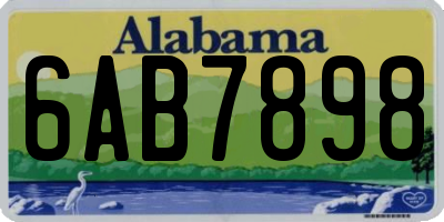 AL license plate 6AB7898