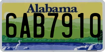 AL license plate 6AB7910