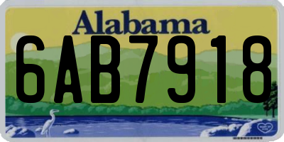 AL license plate 6AB7918