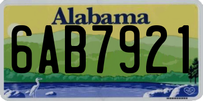 AL license plate 6AB7921