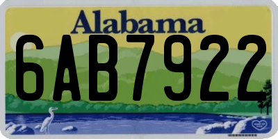 AL license plate 6AB7922