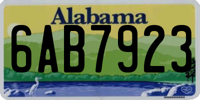AL license plate 6AB7923