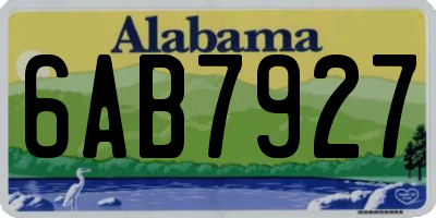 AL license plate 6AB7927