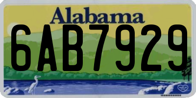 AL license plate 6AB7929