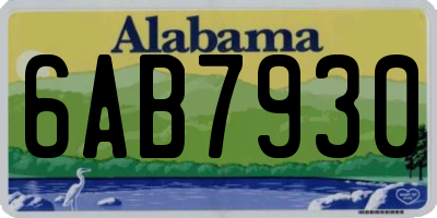 AL license plate 6AB7930