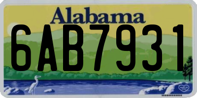 AL license plate 6AB7931
