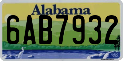 AL license plate 6AB7932
