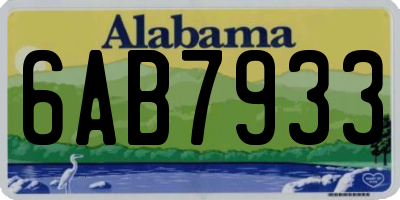 AL license plate 6AB7933
