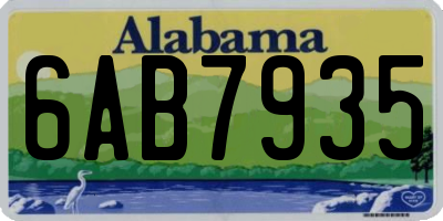 AL license plate 6AB7935