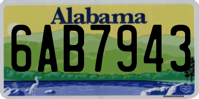 AL license plate 6AB7943