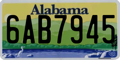 AL license plate 6AB7945