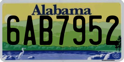 AL license plate 6AB7952