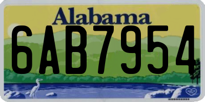 AL license plate 6AB7954
