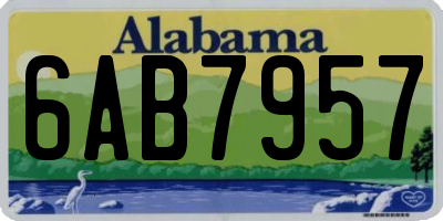 AL license plate 6AB7957