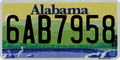 AL license plate 6AB7958