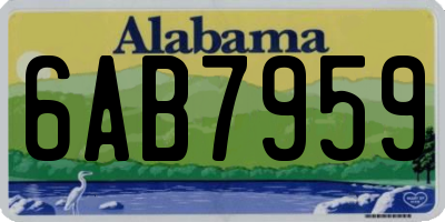 AL license plate 6AB7959