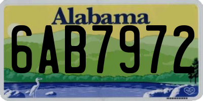 AL license plate 6AB7972