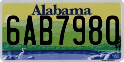 AL license plate 6AB7980