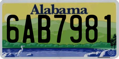 AL license plate 6AB7981