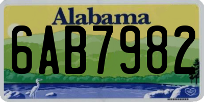 AL license plate 6AB7982