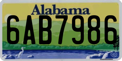 AL license plate 6AB7986
