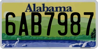 AL license plate 6AB7987