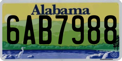 AL license plate 6AB7988