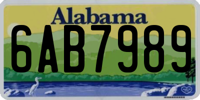 AL license plate 6AB7989