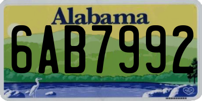 AL license plate 6AB7992