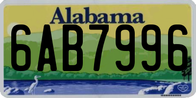 AL license plate 6AB7996