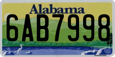 AL license plate 6AB7998