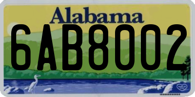 AL license plate 6AB8002