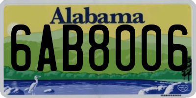 AL license plate 6AB8006