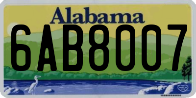 AL license plate 6AB8007