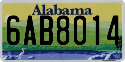 AL license plate 6AB8014