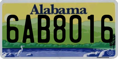 AL license plate 6AB8016