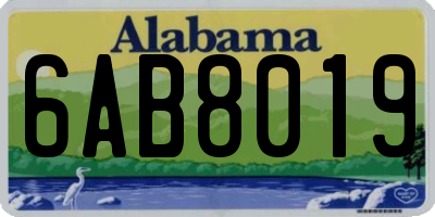 AL license plate 6AB8019