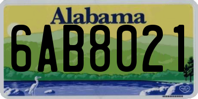 AL license plate 6AB8021