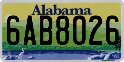 AL license plate 6AB8026