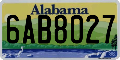 AL license plate 6AB8027