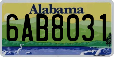 AL license plate 6AB8031