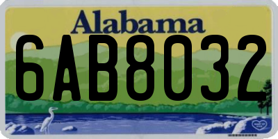 AL license plate 6AB8032